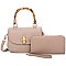 2-in-1 Bamboo Top Handle Flap Satchel