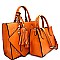 LF3060T-LP Tassel Accent Whipstitched 3 in 1 Structured Satchel SET