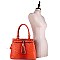 Tassel Accent Ostrich Print Satchel and Wallet Set