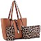 3 in 1 Leopard Print Shopper Tote Value SET