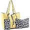 3 in 1 Leopard Print Shopper Tote Value SET