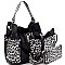 3 IN 1 FAUX LEATHER LEOPARD PRINT HOBO WALLET SET