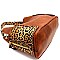 3 in 1 Whipstitched Side Pocket Leopard Print Hobo Wallet SET