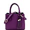 Medium 2-Way Tassel Accent 3-Compartment Satchel