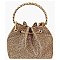 Allover Rhinestone Drawstring Satchel