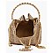 Allover Rhinestone Drawstring Satchel