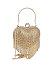 Heart Rhinestone Fringe Clutch Evening Bag