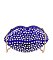 Rhinestone Lips Semi Transparent Clutch Crossbody Bag