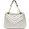 LH071-LP Chevron Pattern Quilt Chain Tote