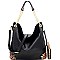 2-Way Leopard Print Detail Chain Hobo Wallet SET