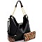 2-Way Leopard Print Detail Chain Hobo Wallet SET