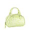 Silver Croc Top Handle Satchel