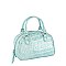 Silver Croc Top Handle Satchel