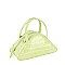 Silver Croc Triangle Satchel