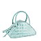 Silver Croc Triangle Satchel