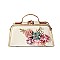 3D Flower-Pearl Design Metal Frame Satchel