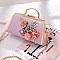 3D Flower-Pearl Design Metal Frame Satchel