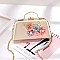 3D Flower-Pearl Design Metal Frame Satchel