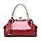 Patent Jewel Top Framed Satchel