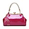 Patent Jewel Top Framed Satchel