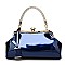 Patent Jewel Top Framed Satchel