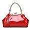 Patent Jewel Top Framed Satchel