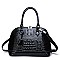 FASHION SHELL-SHAPED LUXURY CROC SATCHEL HANDBAG