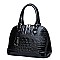 FASHION SHELL-SHAPED LUXURY CROC SATCHEL HANDBAG