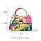 Large Graffiti Quilted Top-Handle Satchel Purse