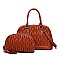 2 in 1 QUILTED SATCHEL HANDBAG & CROSS-BODY BAG