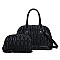 2 in 1 QUILTED SATCHEL HANDBAG & CROSS-BODY BAG