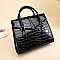 ELEGANT CROCODILE SKIN PATTENT SATCHEL