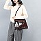 ELEGANT CROCODILE SKIN PATTENT SATCHEL