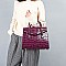 ELEGANT CROCODILE SKIN PATTENT SATCHEL