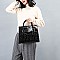 ELEGANT CROCODILE SKIN PATTENT SATCHEL