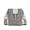 RHINESTONE & CHAIN ACCENTED SHOULDER CROSS-BODY BAG