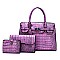 3 IN 1 CROCODILE PATTERN SATCHEL CLUTCH SET