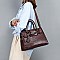 3 IN 1 CROCODILE PATTERN SATCHEL CLUTCH SET