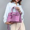 3 IN 1 CROCODILE PATTERN SATCHEL CLUTCH SET