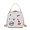 LIPSTICK & KISS ACCENT Metal Frame Satchel