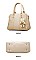 4 IN 1 TEDDY BEAR ACCENT SATCHEL SHOULDER BAG AND PURSE SET