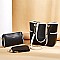 3 IN 1 CHAIN-LEATHER STRAP SMOOTH TEXTURED TOTE CLUTCH WALLET SET