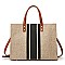 TRENDY STRIPED CANVAS TOTE BAG