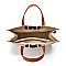 TRENDY STRIPED CANVAS TOTE BAG