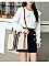 TRENDY STRIPED CANVAS TOTE BAG