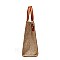 TRENDY STRIPED CANVAS TOTE BAG