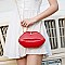 LIP PURSE SHOULDER CHAIN CROSSBODY SHELL BAG