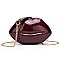 LIP PURSE SHOULDER CHAIN CROSSBODY SHELL BAG