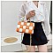 CHECKERED WEAVE CHAIN STRAPS HOULDER MESSENGER BAG