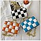 CHECKERED WEAVE CHAIN STRAPS HOULDER MESSENGER BAG